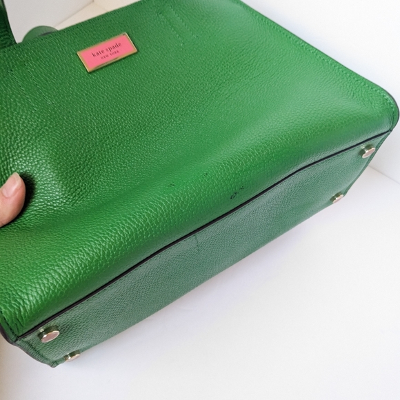Kate Spade New York SAM MEDIUM SATCHEL and Mini Wallet Green and Pink - Picture 5 of 14